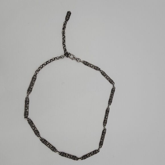 Women Small Vintage Half Barrel Oxidized Sterling Silver Chain Belt Belly Chain main image 4
